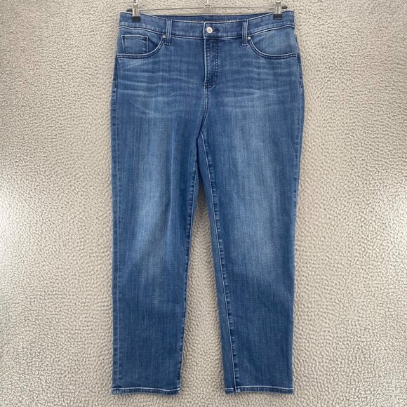 Chicos Jeans Womens 2 US 12 Blue So Slimming Girlfriend Ankle Medium Wash Denim - Picture 1 of 11